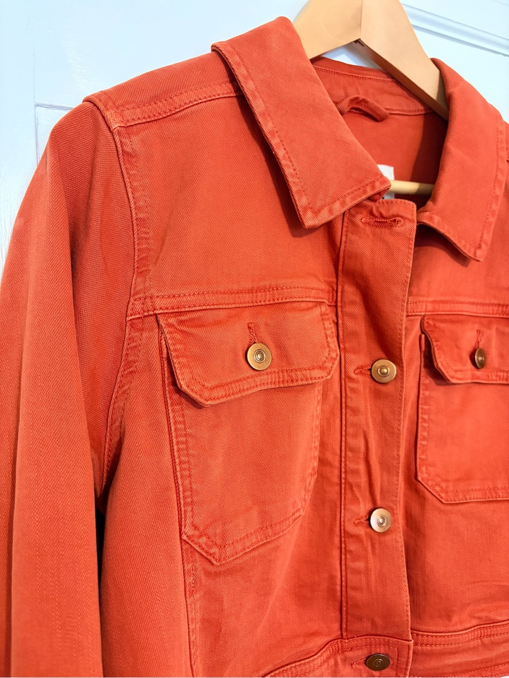 Boden Cropped Casual Jacket in Tomato - Size 10